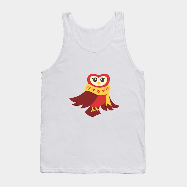 Cute Christmas Owl Tank Top by FunnyMoonCosmic